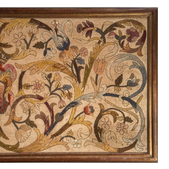 Antique English Crewelwork Framed Runner Panel With Floral Motifs - Rug & Kilim For Sale In New York - Image 6 of 6