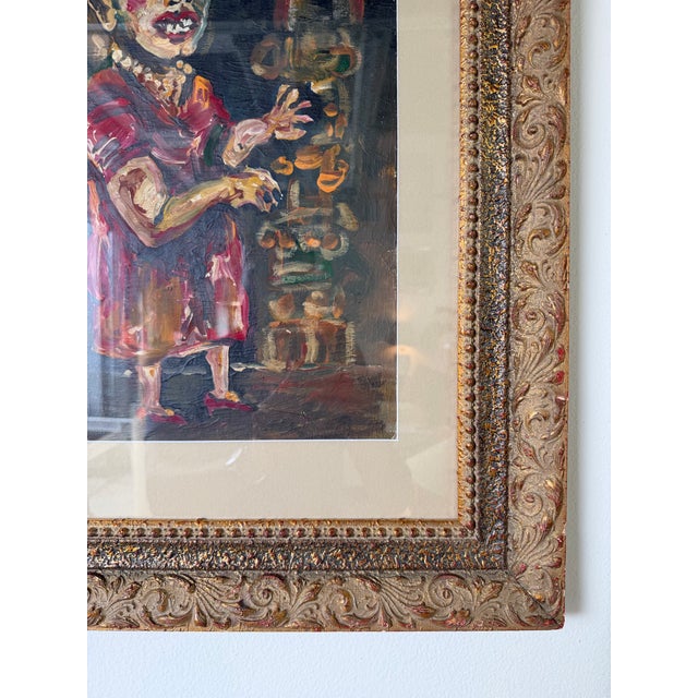 1970’s Antonia Eiriz Impressionist Abstract Woman Oil on Board Painting – Framed Under Glass For Sale - Image 9 of 12