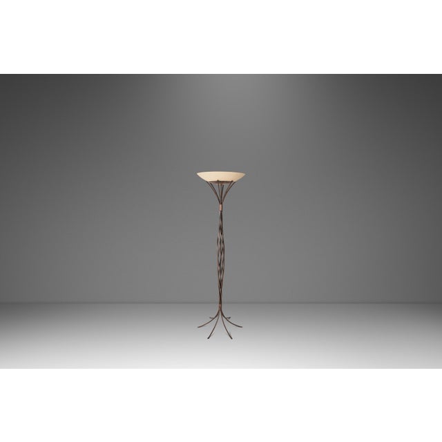 Introducing a true American Modern masterpiece: a rare postmodern free-standing floor lamp designed by the renowned Robert...