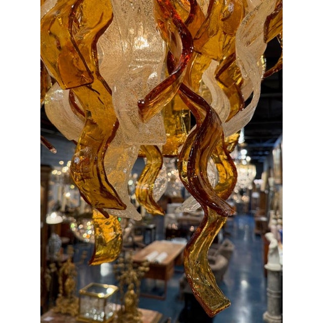 1970s Vintage Murano Cascata Chandelier For Sale - Image 5 of 6