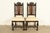 A beautiful pair of antique English Jacobean or Tudor style side chairs or dining chairs By Berkey & Gay USA, Circa 1920s...