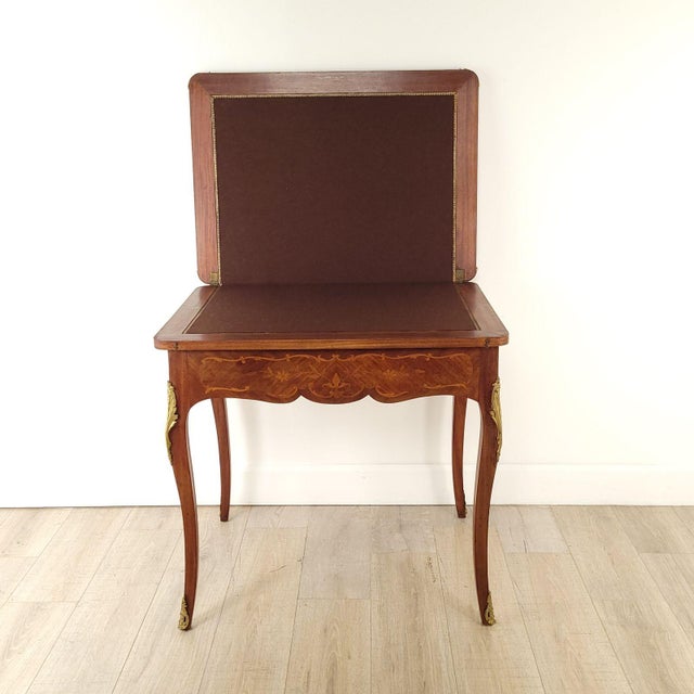 Brown Belle Époque French Inlaid Game Table, Circa 1900 For Sale - Image 8 of 12