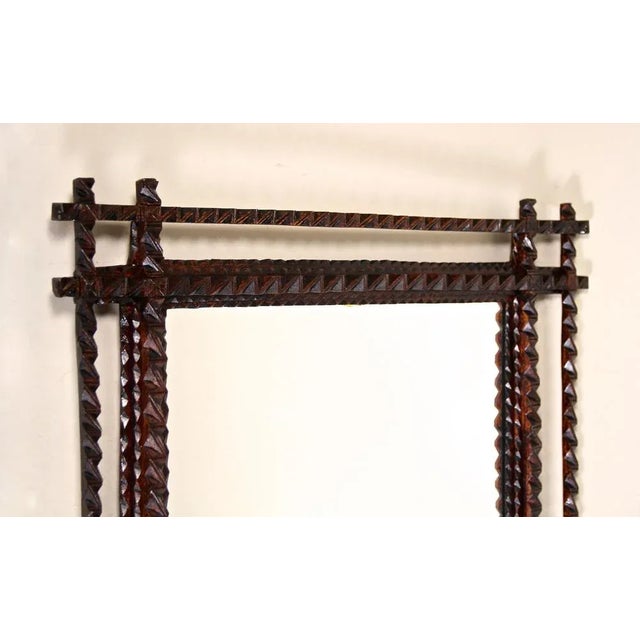 Tramp Art Wall Mirror, Austria, 1880s For Sale - Image 4 of 17