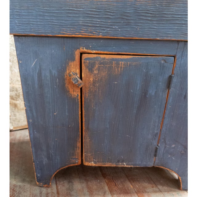 20th Century Child's Size Miniature Dry Sink in Blue Paint For Sale In New York - Image 6 of 12