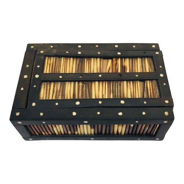 Antique Anglo Indian Box Handcrafted with Porcupine Quills For Sale
