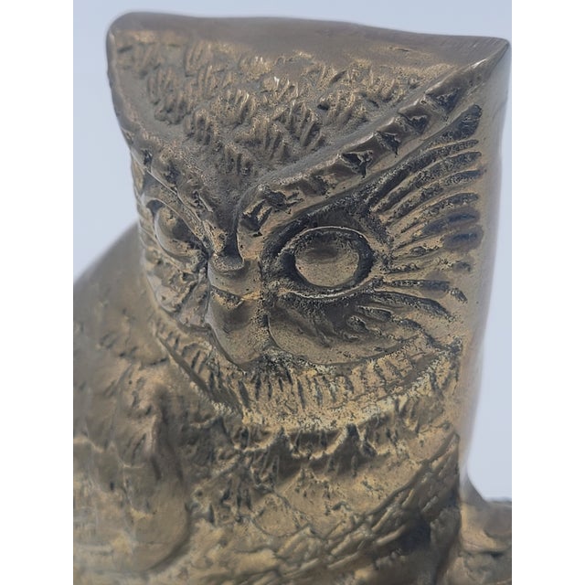 Mid 20th Century Brass Owl on Branch Figurine For Sale In Mobile - Image 6 of 12