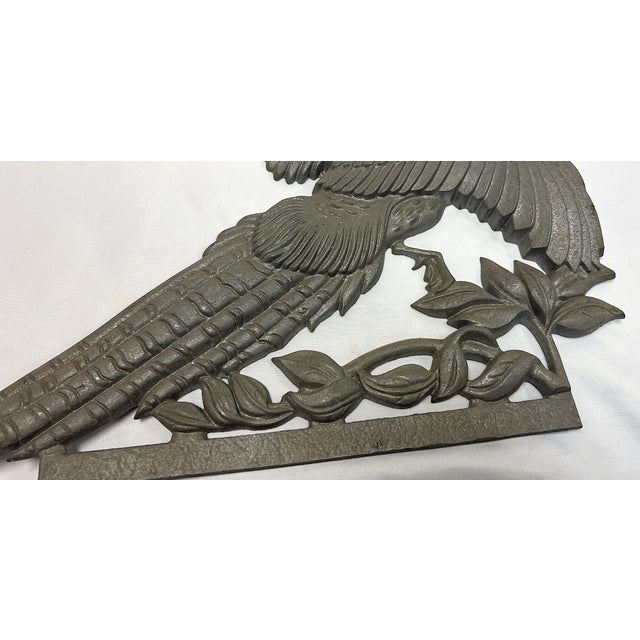 Mid Century Cast Aluminum Silvertone Flying Pheasant Wall Sculpture For Sale In West Palm - Image 6 of 10