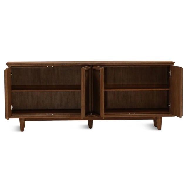 English Merida Walnut Four-Door Sideboard For Sale - Image 3 of 8