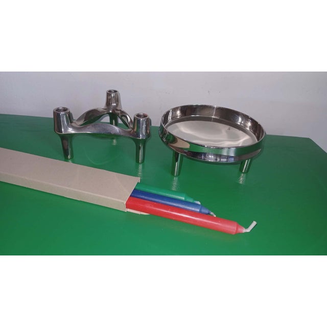 Modular Candleholder and Bowl by Ceasar Stoffi and Fritz Nagel for BMF, 1970s, Set of 2 For Sale - Image 9 of 14