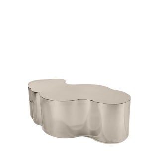 Abstract Expressionism Silver Luca Coffee Table For Sale