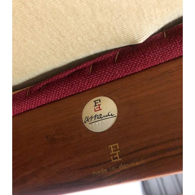 Danish Modern Red Diplomat Chairs by Finn Juhl for France & Daverkosen For Sale - Image 10 of 12