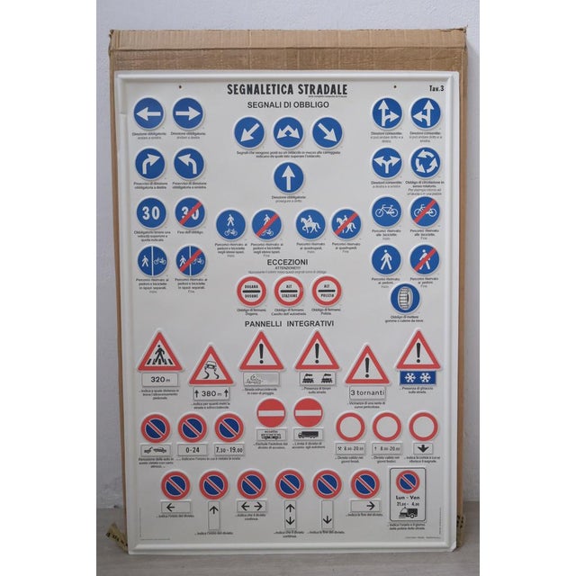 Unobtainable road signs tables, complete set of all 6 tables, still preserved in the original packaging cardboard. The six...