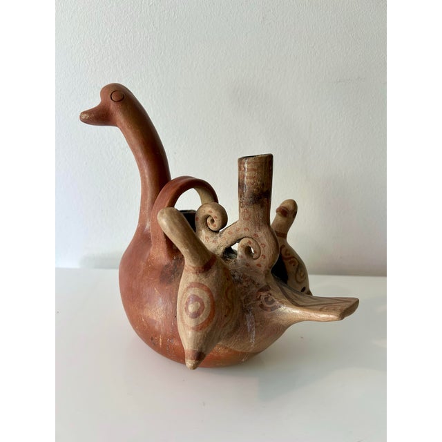 Sienna 1970s Heron Martinez Pottery-Mexican Folk Art Bird Candelabra For Sale - Image 8 of 10