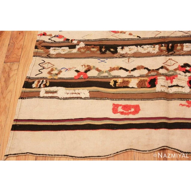 Long And Narrow Tribal Vintage Moroccan Kilim Rug For Sale - Image 4 of 7