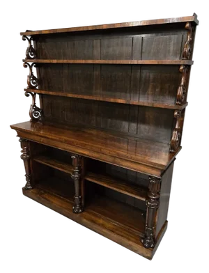 Large William IIII Waterfall Open Bookcase, 1810s