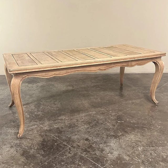 Mid 20th Century Antique Country French Stripped Fruitwood Dining Table For Sale - Image 5 of 14