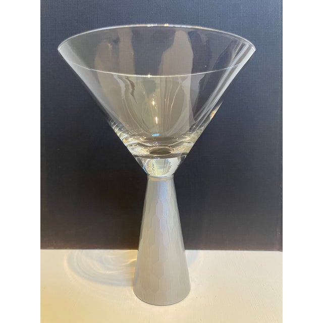 Glass Modern Martini Glasses, 10 Ounces - Set of Two For Sale - Image 7 of 14