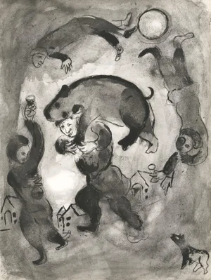 Original 1950 Lithograph Le Sortilege" From "Contes De Boccace" by Marc Chagall