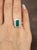 Modern 3.42 Ct Natural Zambian Emerald & Diamond Ring Size 6.5 For Sale - Image 3 of 9