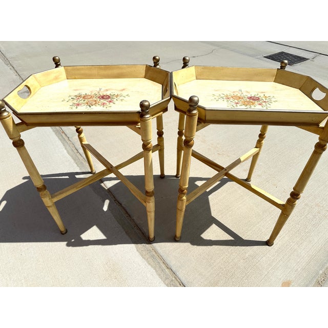 Vintage French Provincial 2-Tier Bar Cart For Sale - Image 9 of 10