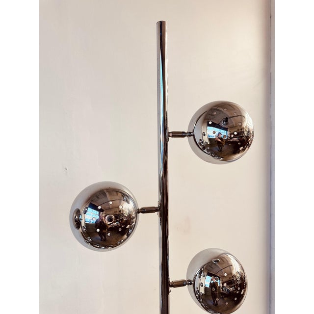 Mid Century Chrome 6 Light Eyeball Floor Lamp For Sale - Image 4 of 11