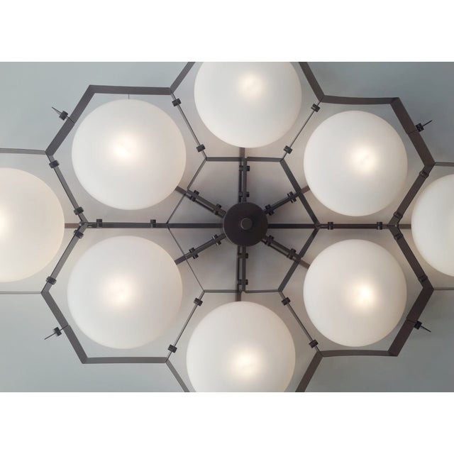 Metal 21st Century Beehive Bronze Matte Murano Flush Mount by Fabio LTD For Sale - Image 7 of 7