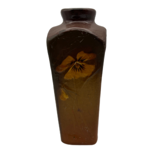 1920s Arts & Crafts Pottery Vase Attributed to Jb Owens Floral Motif