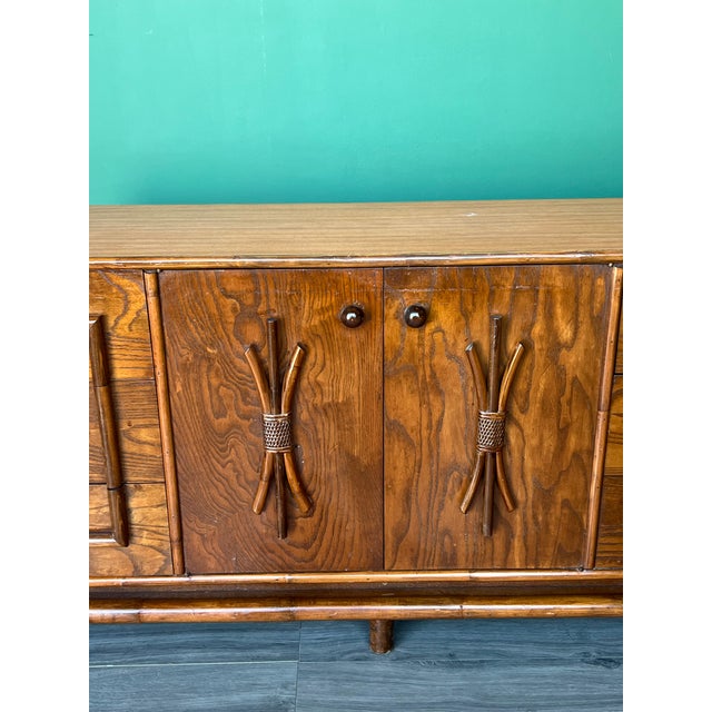 1970s 1970s Mid-Century Sideboard in the Style of Adrien Audoux and Frida Minet For Sale - Image 5 of 11