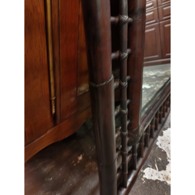 Wood Early 70's Bamboo Mirror For Sale - Image 7 of 8