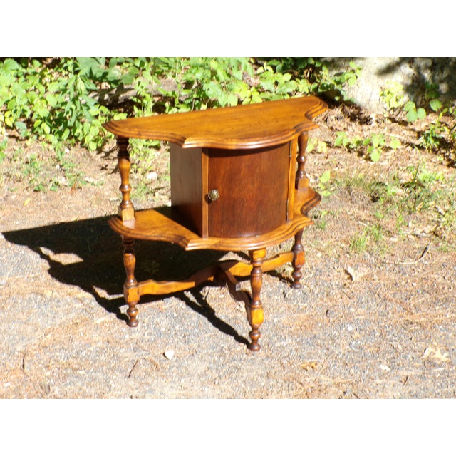 Art Deco Vintage Art Deco Humidor Table Walnut Smoking Stand Pipe Cigar Cabinet End Table For Sale - Image 3 of 15