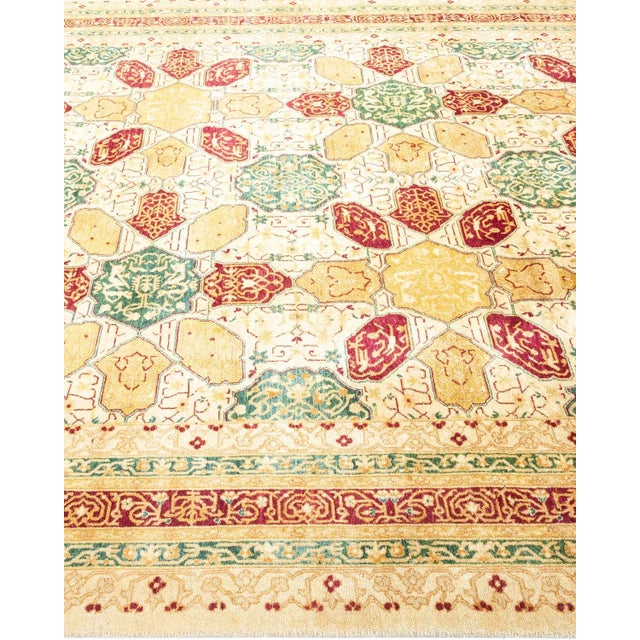 Mogul Collection Hand-Knotted Area Rug - Ivory 6' 2" x 8' 10" For Sale - Image 4 of 5