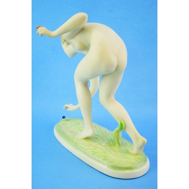 Ceramic 20th Century Art Deco Ceramic Nude Woman Sculpture by Josef Lorenzl for Goldscheider, Austria For Sale - Image 7 of 18