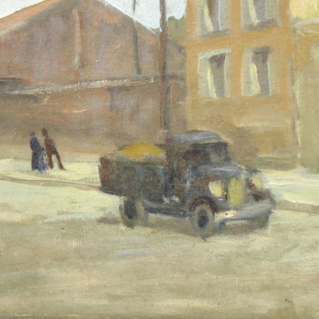 1930s Street View in France, Oil on Canvas Painting by Renzo Gori For Sale - Image 5 of 12