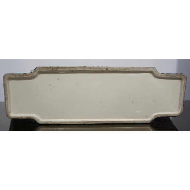 Gien 1875 Antique French Longwy Style Centerpiece Flower Vase by Gien For Sale - Image 4 of 13