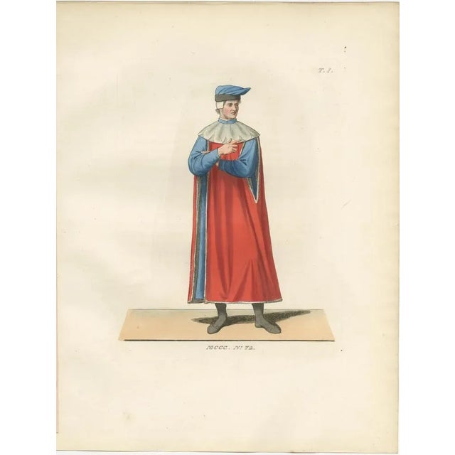Mid 19th Century French Youth and Italian Nobleman and Noblewoman in Renaissance Costume, 1845, Paper, Set of 3 For Sale - Image 5 of 10