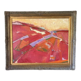 Modernist Abstract Landscape 70’s Oil Painting by Jack Shears For Sale