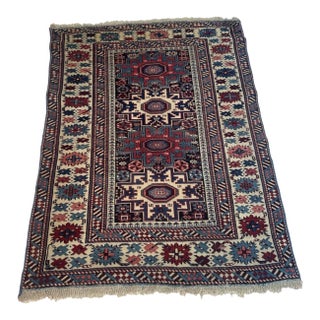 Antique Caucasian Lezgi Star Rug 4.1' X 6.1' (125cm X 186cm) 1880s For Sale