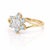 Contemporary Aquamarine Flower Engagement Ring | Wedding Promise Ring | March Birthstone Ring Us 7 (All Sizes Available) For Sale - Image 3 of 4