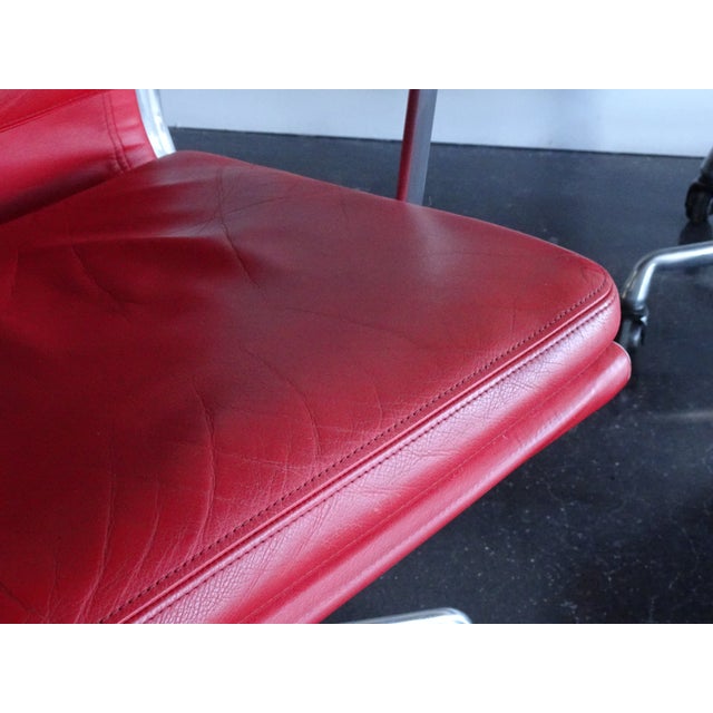 1990s 1990s Vintage Eames Soft Pad Executive Chair in Red Leather For Sale - Image 5 of 15