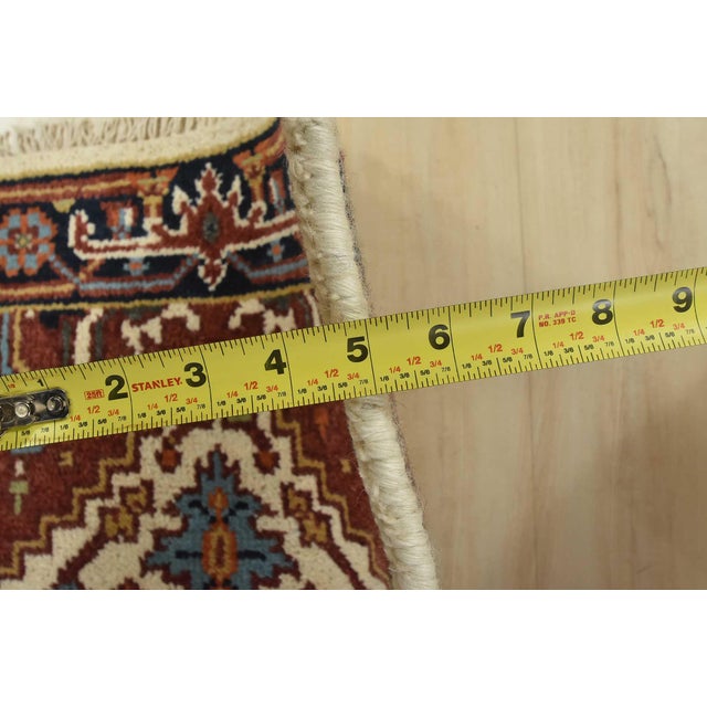 Heriz Runner 2’6” X 8’7” Ivory Wool Tribal Hand-Knotted Oriental Rug For Sale - Image 11 of 13