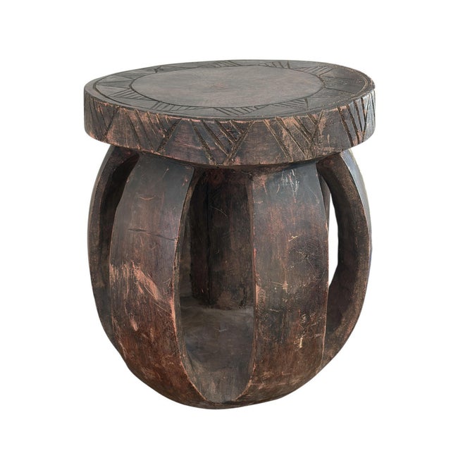 African Vintage Rustic African Baga Stool Guinea-Bissau 11.5" H For Sale - Image 3 of 6