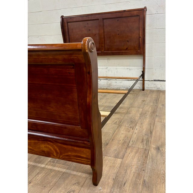 Vintage Progressive Furniture Full Size Louis Philippe Style Sleigh Bed For Sale - Image 9 of 12
