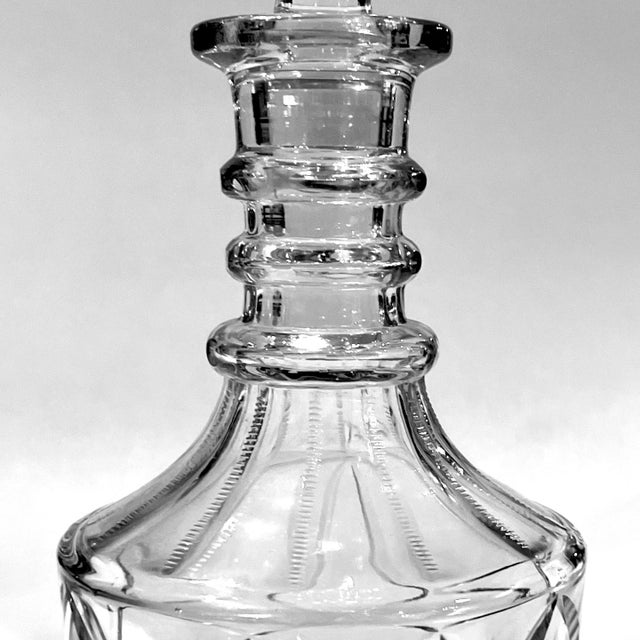 English Antique Georgian Style Cut Lead Crystal Decanter For Sale - Image 3 of 9