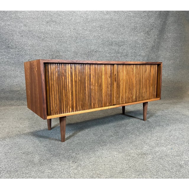 Mid-Century Modern 1960s Vintage Mid Century Tambour Record Cabinet/Credenza For Sale - Image 3 of 5