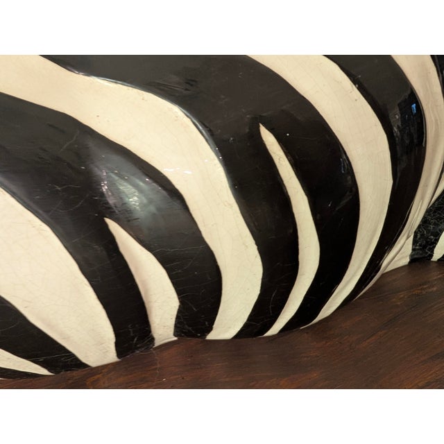 Ceramic Vintage Pina Black & White Zebra Sculpture For Sale - Image 7 of 13