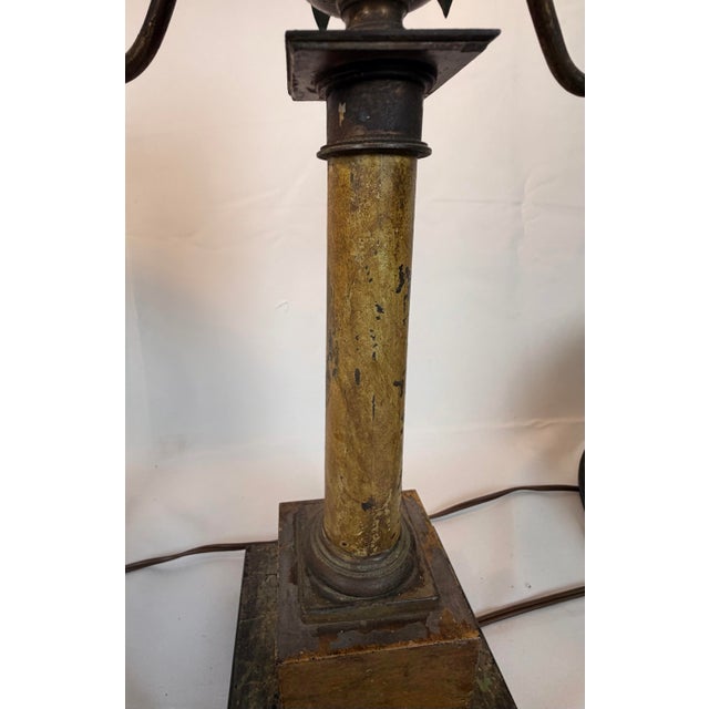 Mid 20th Century Hollywood Regency Tole Palm Tree Candelabra Table Lamps For Sale - Image 10 of 11