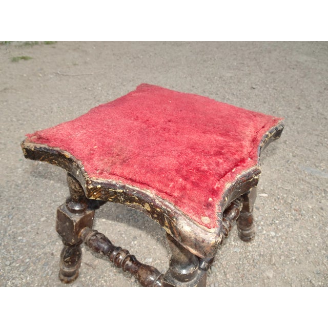 Unique Stool in Good Vintage Condition. Solid and Firm. There is wear to the frame. Please see photos and ask questions....