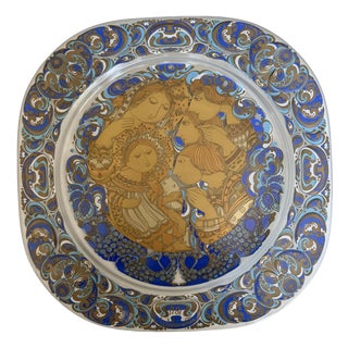 Adoration of the Shepherds Christmas Plate in Glass by Björn Wiinblad for Rosenthal Studio Line, 1981 For Sale