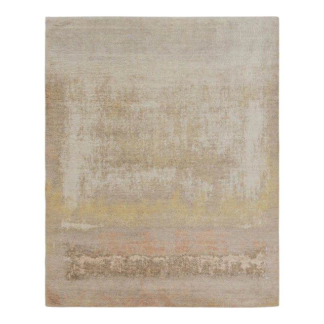 Rug & Kilim’s Modern Textural High Pile Rug With Abstract Geometric Pattern For Sale