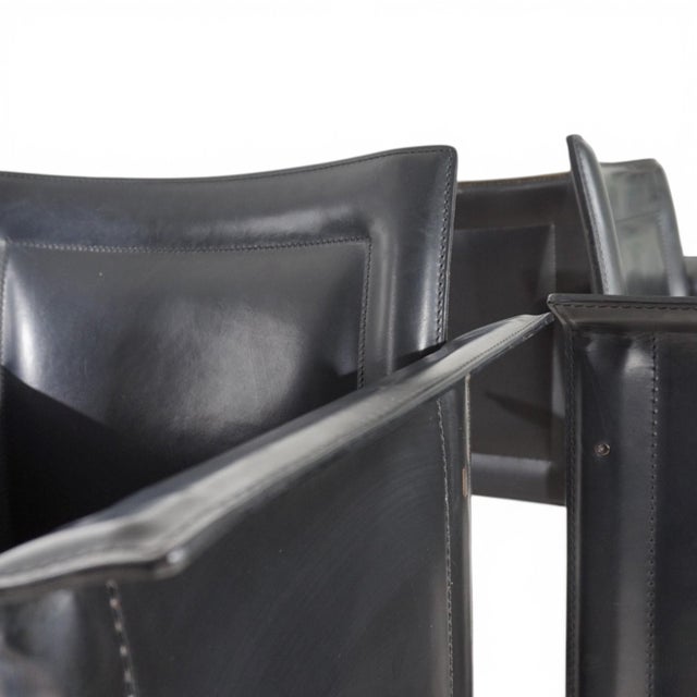Solaria Leather Dining Chairs by Tito Agnoli for Arrben, 1970, Set of 4 For Sale - Image 15 of 18